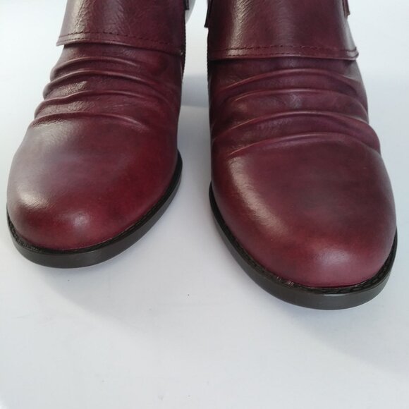 Pure Sole "Rowdy" Red Wine Leather Shootie Bootie- 8.5M - Picture 3 of 8